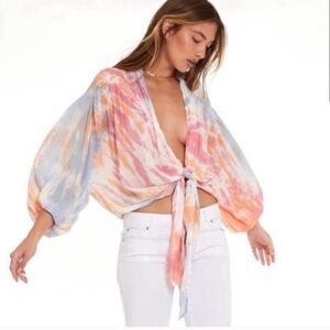 Young, fabulous & broke tie front blouse size M GUC